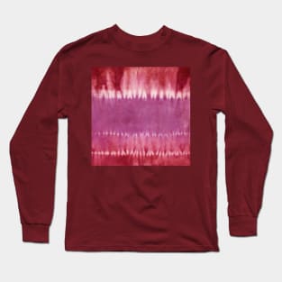 Red Bold Tie-Dye Stripes Long Sleeve T-Shirt